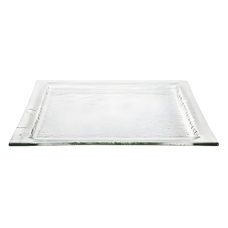 Square Plate with Rim, Clear