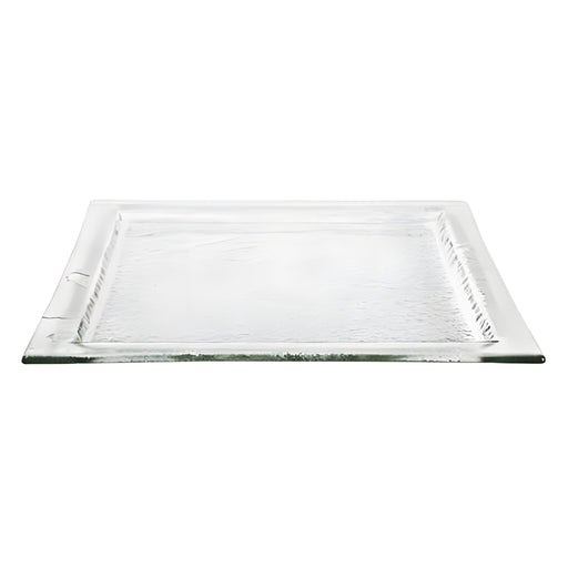 Square Plate with Rim, Clear