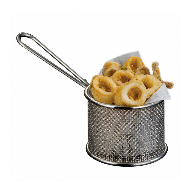 Round Fry Basket with Handle, Stainless Steel