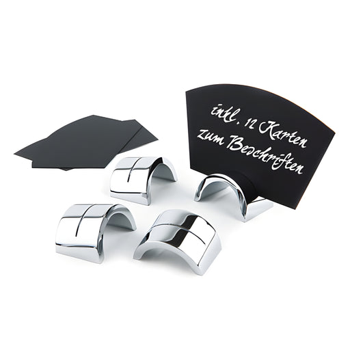 Chrome Menu Holders, Pack of 6 with 12 Labels