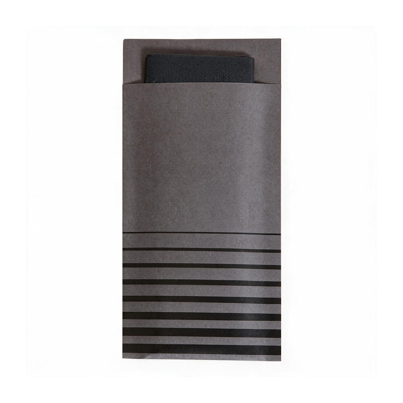 Isi Black Cutlery Pouch with Matching Napkin