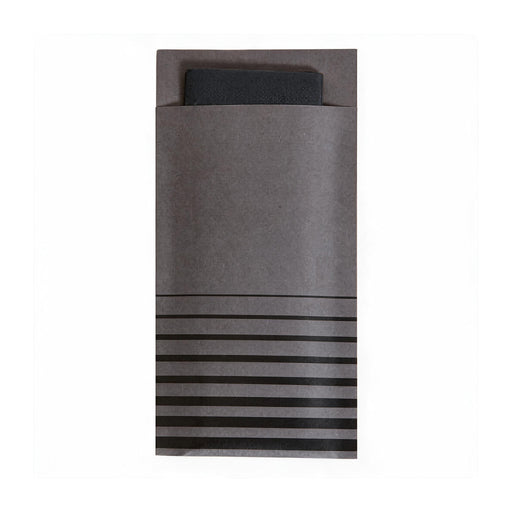 Isi Black Cutlery Pouch with Matching Napkin