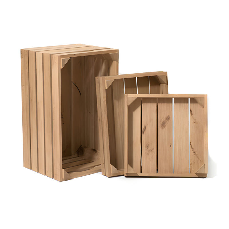 Rustic Slatted Oak Fruit Box Medium