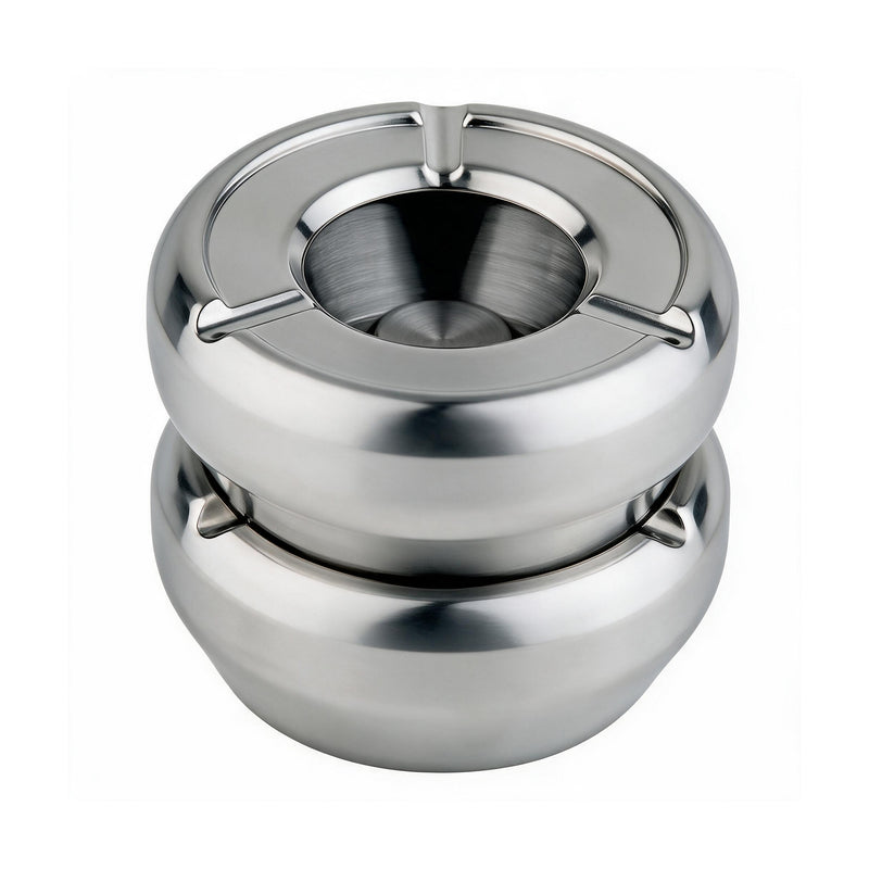 Windproof Stackable Ashtray, Stainless Steel