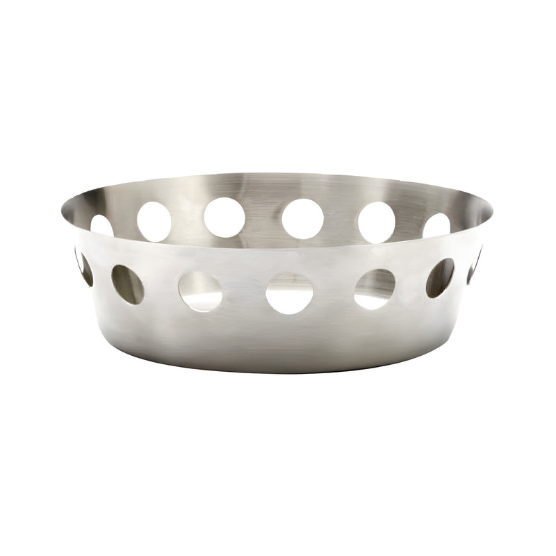 Round Perforated Bread Basket, Stainless Steel