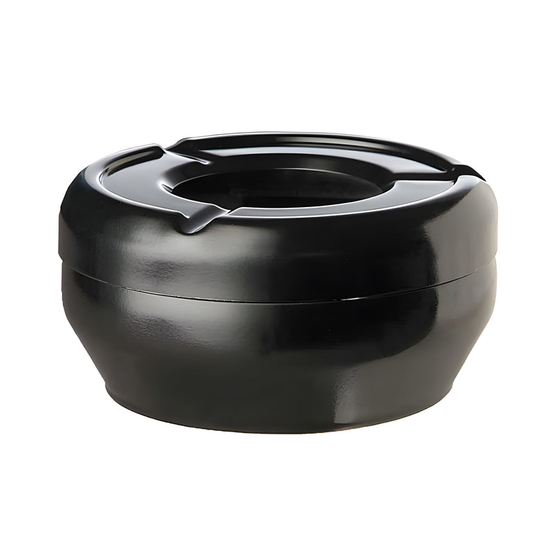 Windproof Ashtray, Black Melamine