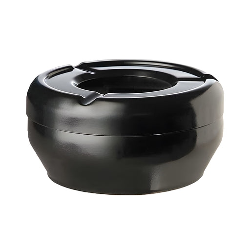 Windproof Ashtray, Black Melamine