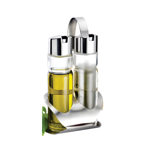 Wien Oil & Vinegar Condiment Set, Glass & Stainless Steel