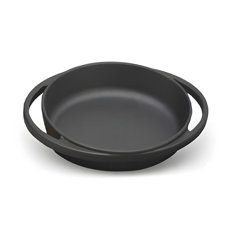 Cast Iron Round Dish Small with 2 Handles, Black