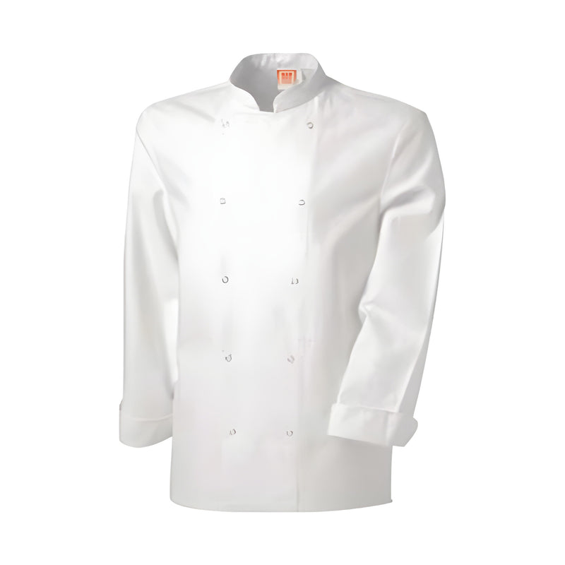 Classic White Full-Sleeve Chef Jacket, Size S