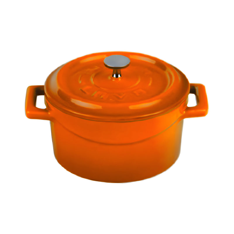 Mini Casserole Trendy Round, Orange Cast Iron