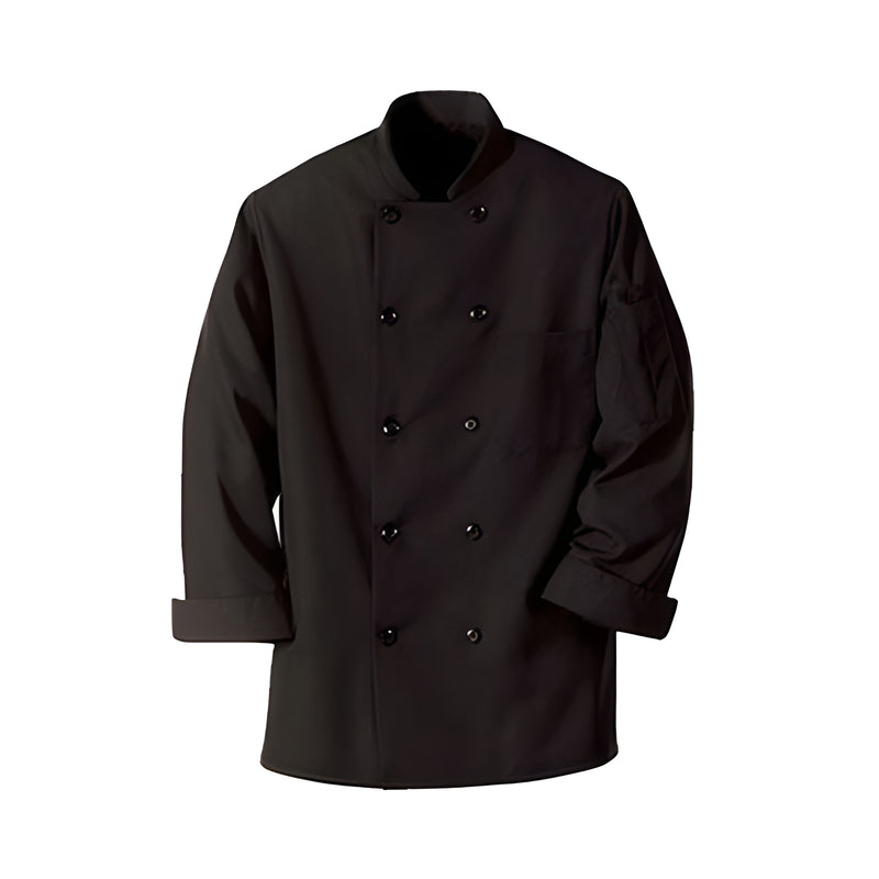 Classic Black Full-Sleeve Chef Jacket, Size S