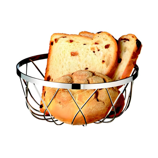 Chrome Wire Bread Basket, Round