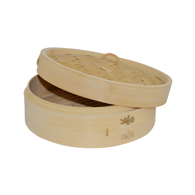 Dim Sum Bamboo Steamer with Base & Cover Small