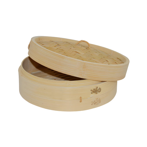 Dim Sum Bamboo Steamer with Base & Cover Medium
