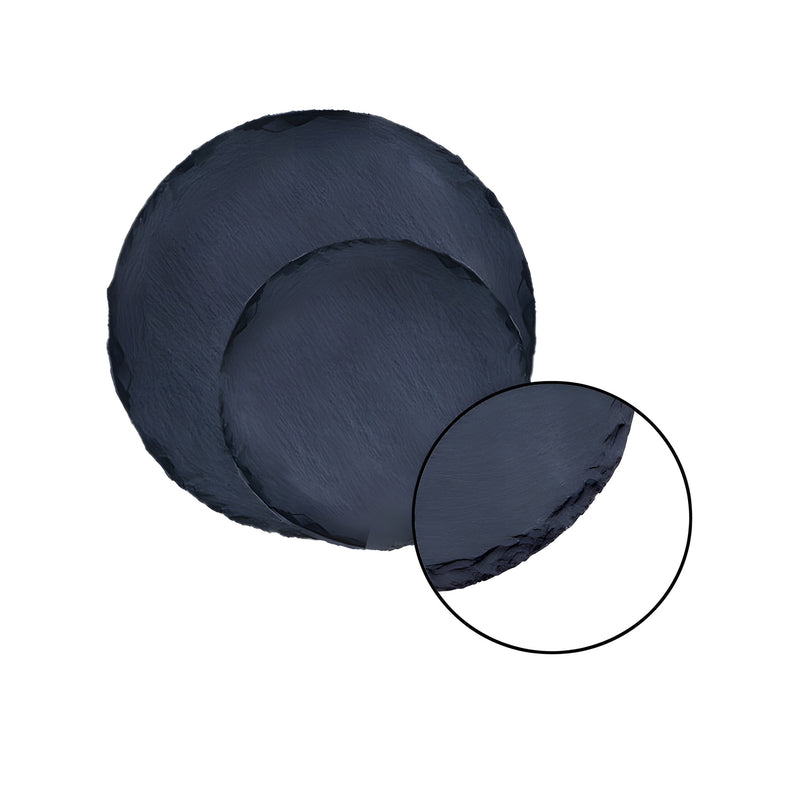 Natural Slate Round Plate Large, Scalloped Edge