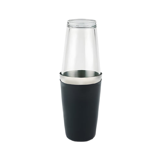 Boston Shaker, Black Stainless Steel Beaker with Glass
