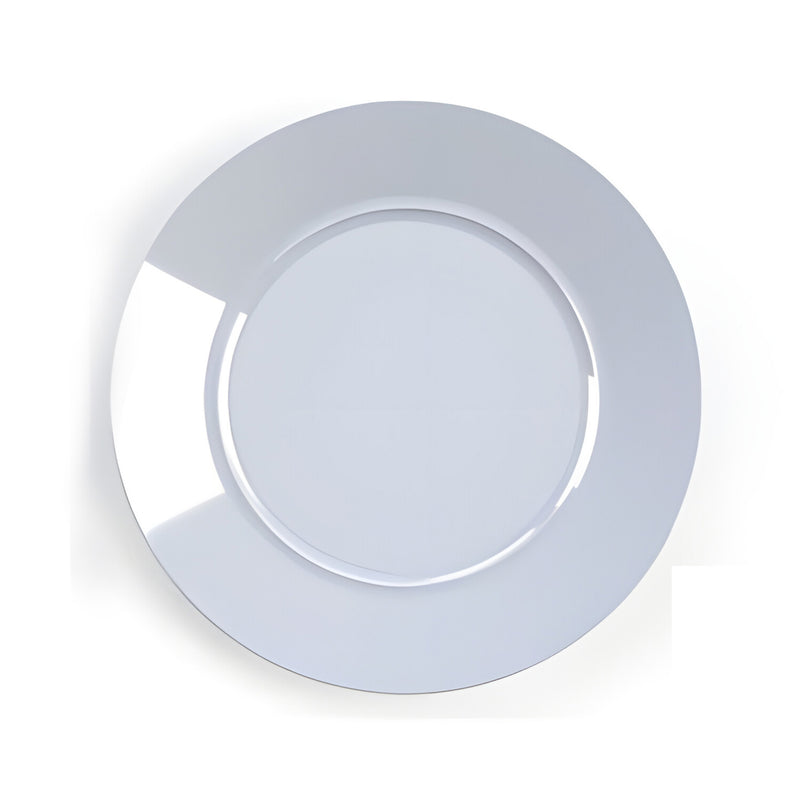 Style Round Flat Plate Small, White Porcelain