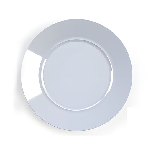 Style Round Flat Plate Small, White Porcelain