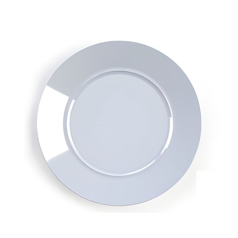 Style Round Flat Plate Medium, White Porcelain