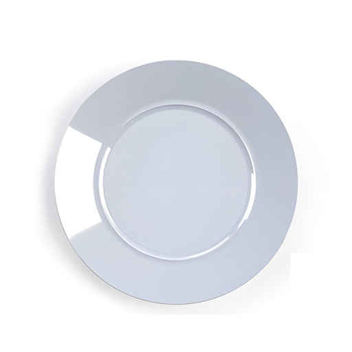 Style Round Flat Plate Medium, White Porcelain