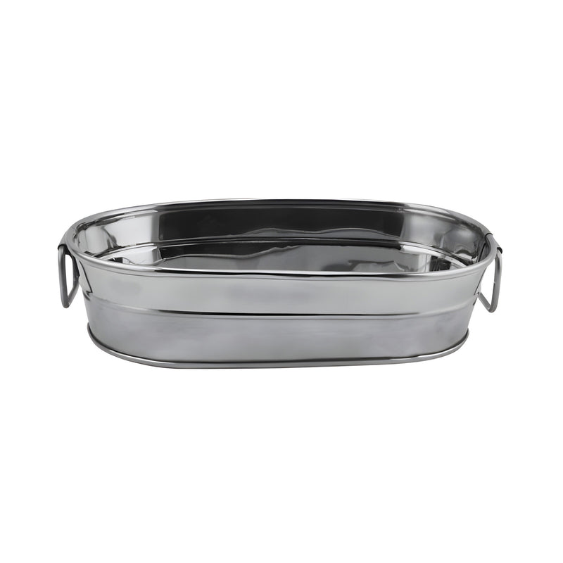 Oblong Tub, Satin/Mirror Stainless Steel