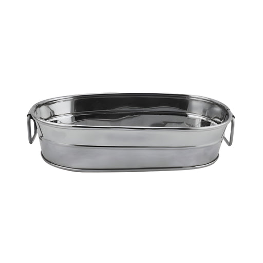 Oblong Tub, Satin/Mirror Stainless Steel