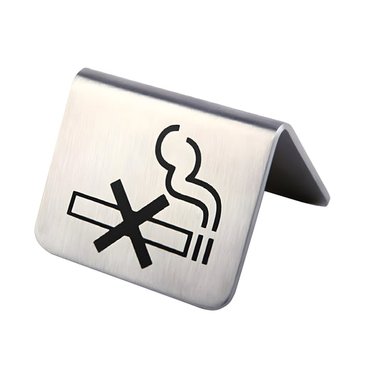 Non-Smoking Table Sign 5.5x5xH3.5cm, Stainless Steel