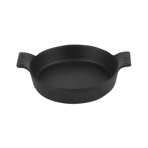 Cast Iron Round Dish Large with 2 Handles, Black