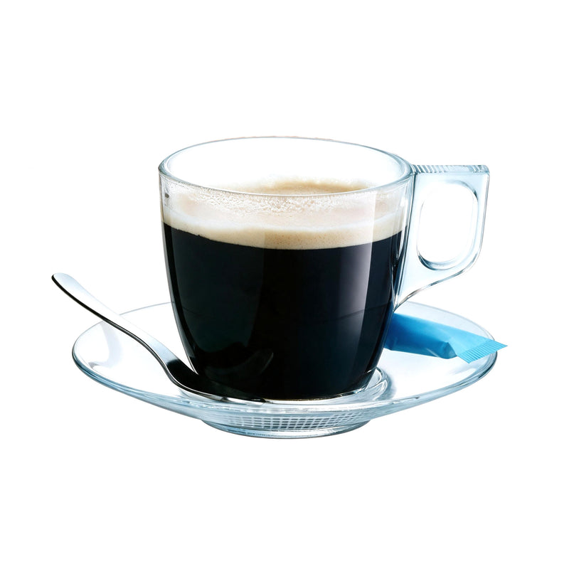 Voluto Coffee Cup, Tempered Clear Glass