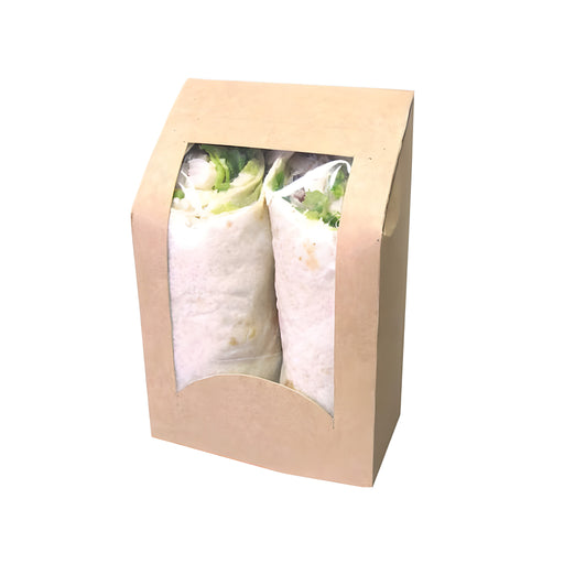 Brown Kraft Wrap Sleeve with Window, Pack of 50