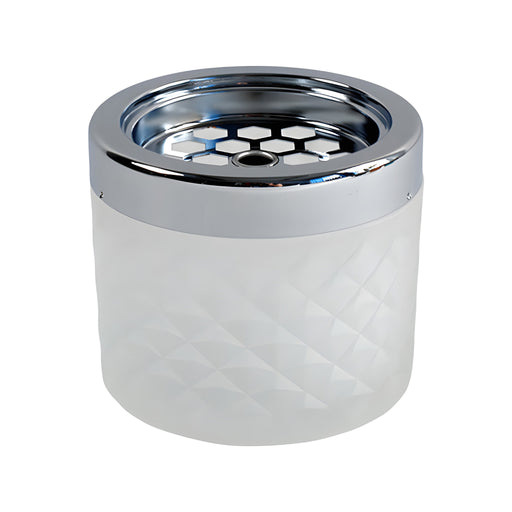 Windproof Ashtray, White Frosted Glass