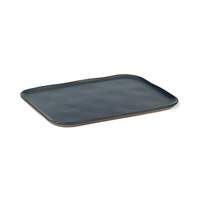 Merci Rectangular Plate Large, Blue/Grey