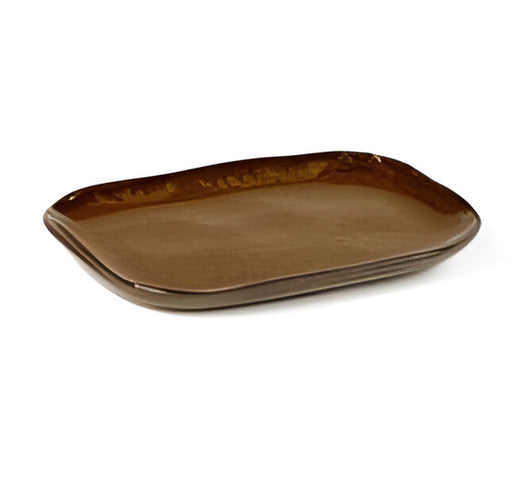 Merci Rectangular Plate, Brown