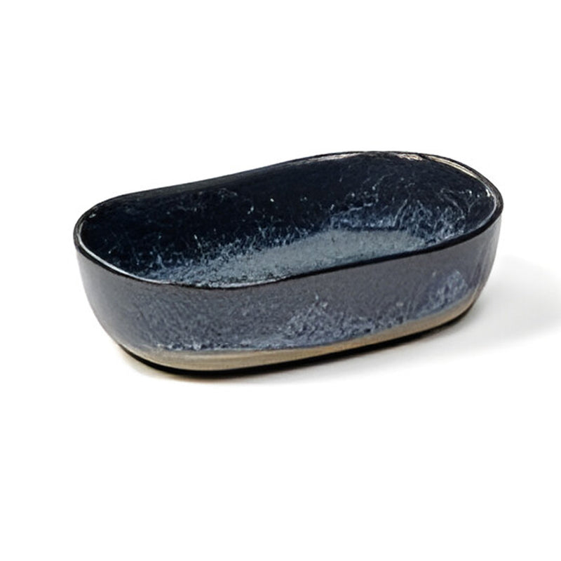 Merci Rectangular Deep Plate, Blue/Grey
