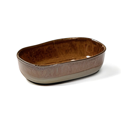 Merci Deep Plate No.8 Small, Ochre/Brown