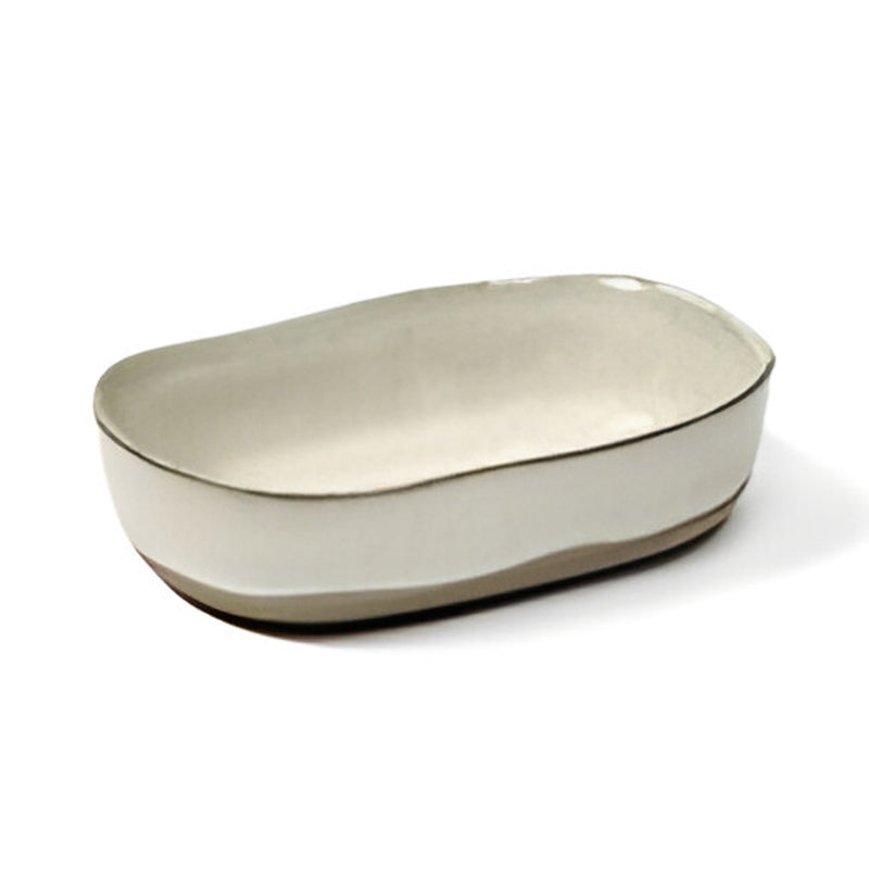 Merci Rectangular Deep Plate Small, Ivory