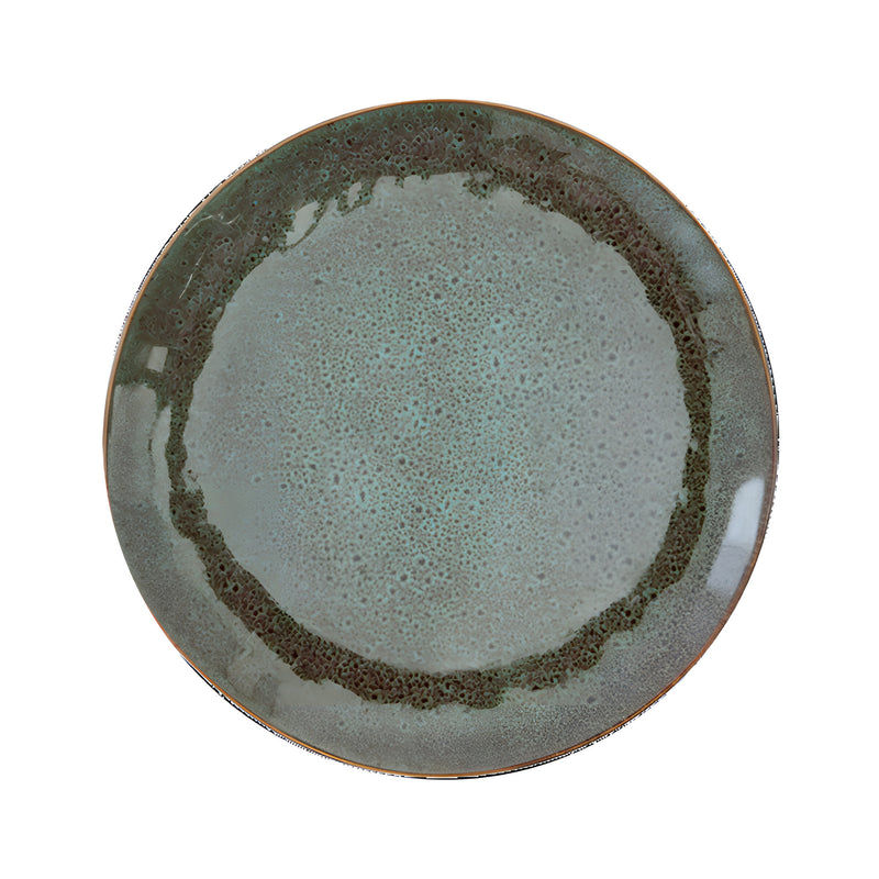 Sky Flat Plate Large, Green Stoneware