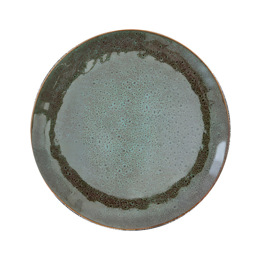Sky Flat Plate Large, Green Stoneware