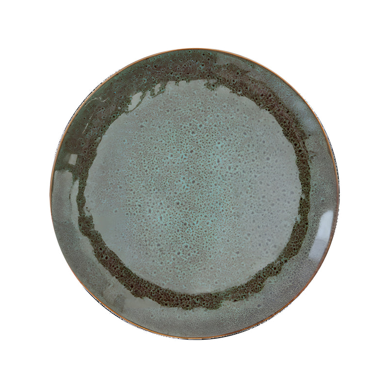 Sky Flat Plate Medium, Green Stoneware