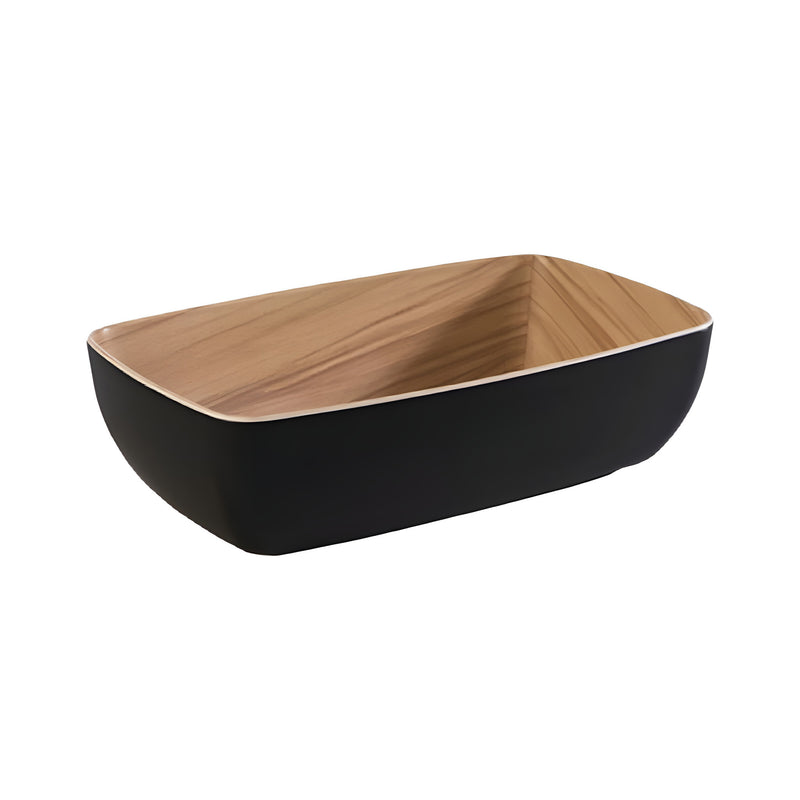 Frida GN 1/4 Bowl, Black/Bamboo Melamine