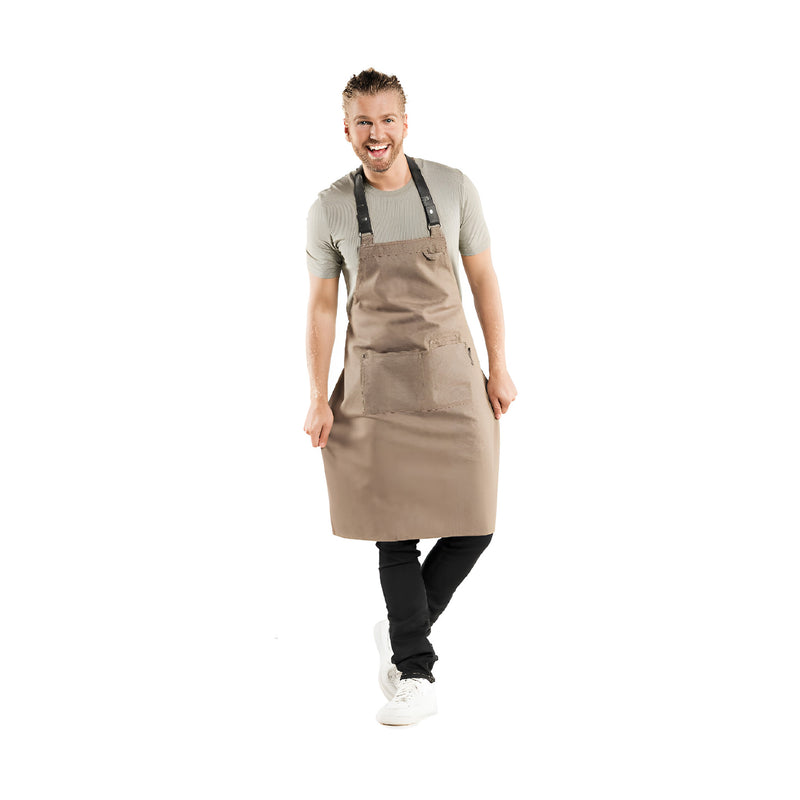 Forene Denim Bib Apron, Mud