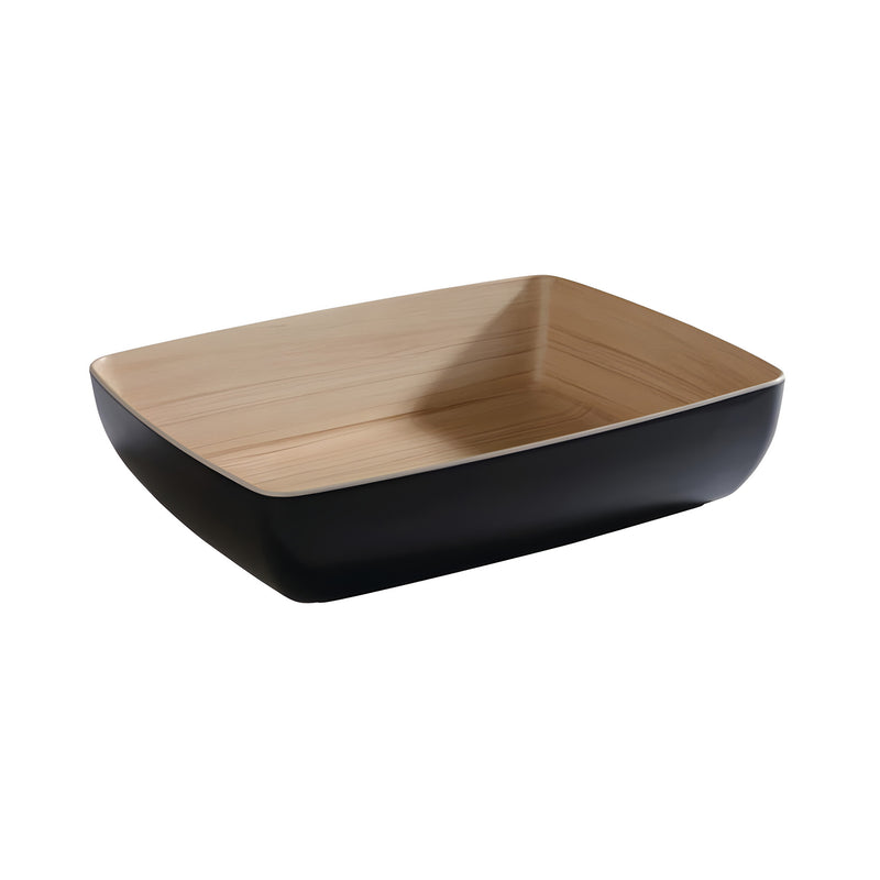 Frida GN 1/2 Bowl, Black/Bamboo Melamine