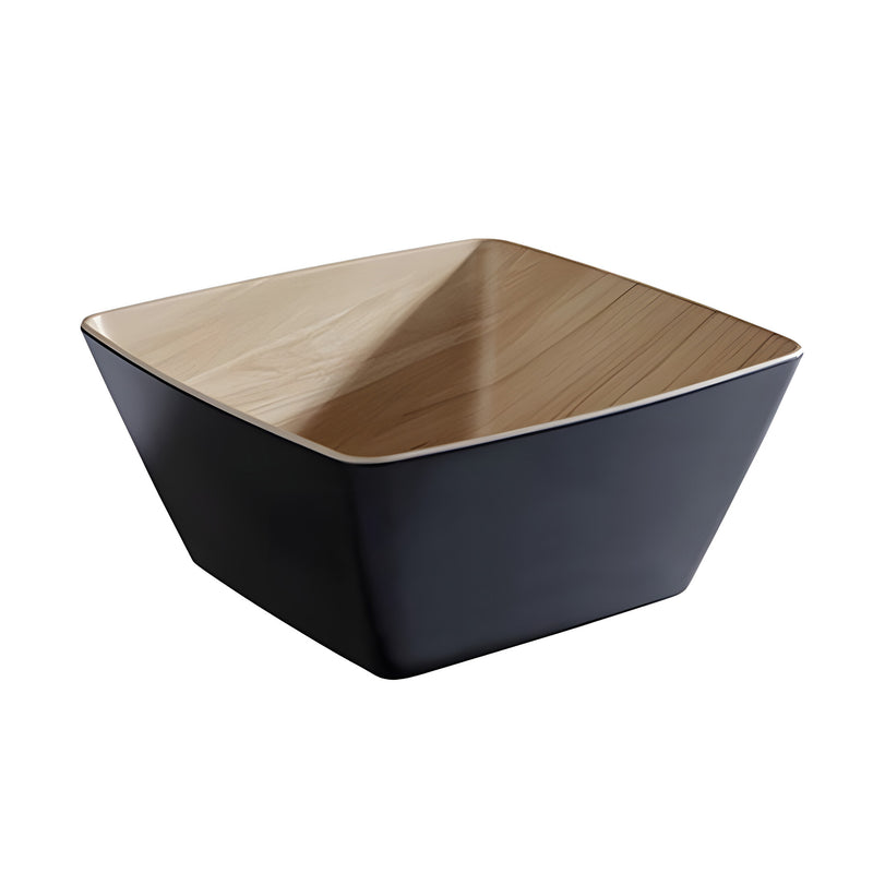 Frida Square Bowl, Black/Bamboo Melamine