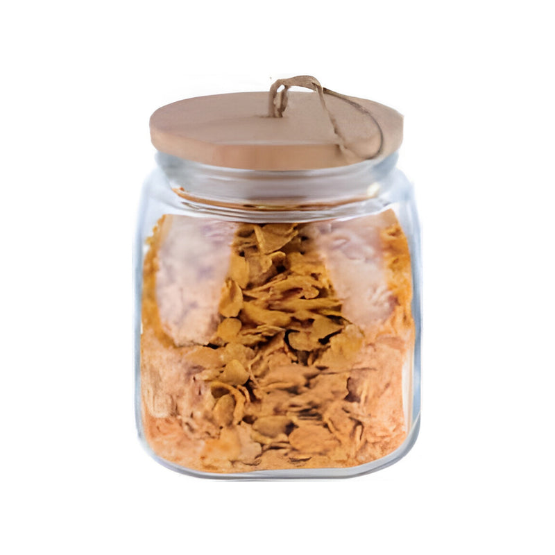 Glass Jar with Wooden Lid Medium