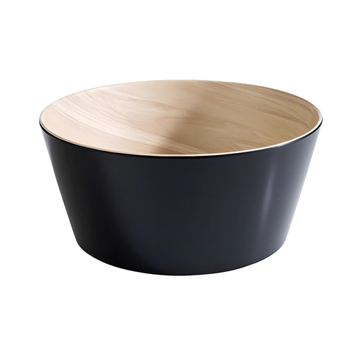Frida Round Bowl Large, Black/Bamboo Melamine