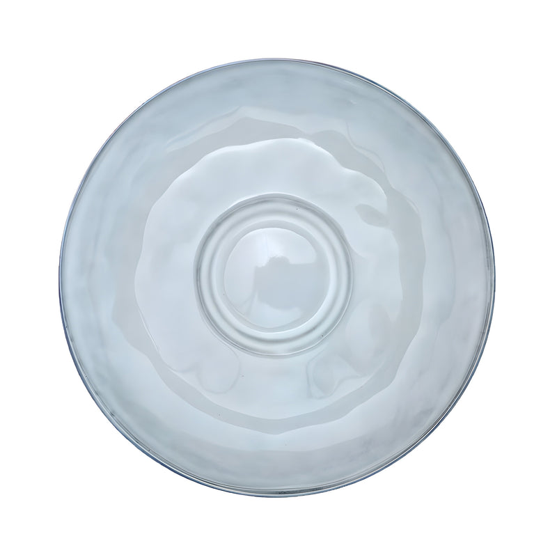 Sky Grey Saucer, Two Indents, Stoneware