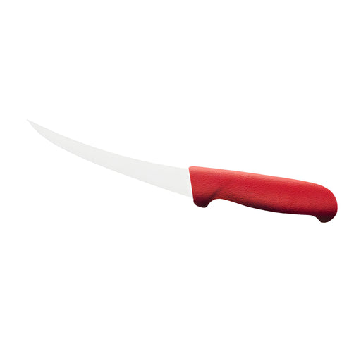 Boning Knife, Curved Blade, Red Handle
