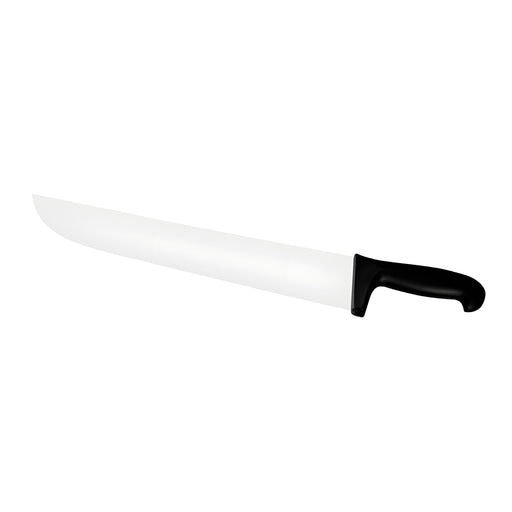 Butcher Knife, Wide Blade, Black Handle