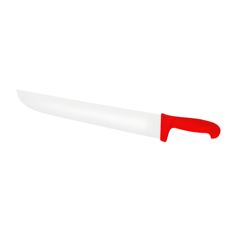 Butcher Knife Wide Blade Small, Red Nylon Handle